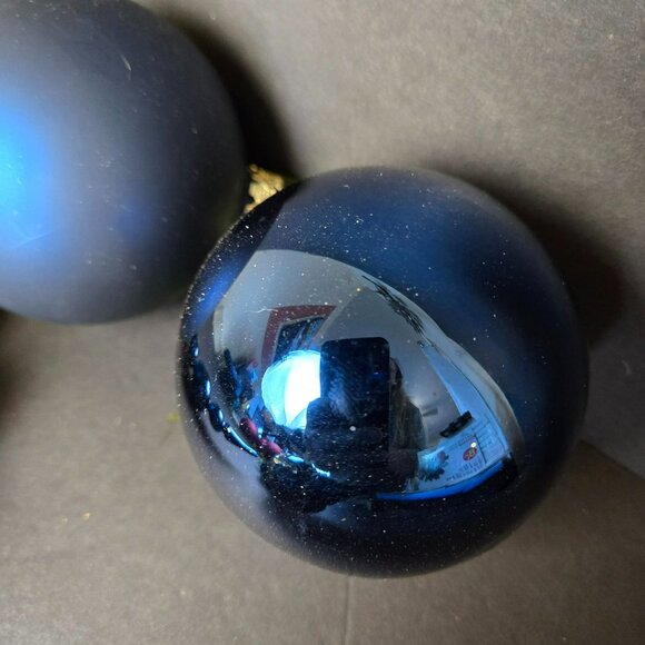 Frontgate Blue Glass Ornament Set of 4 Handblown Finial & Ball Ornaments Holiday - Picture 6 of 10